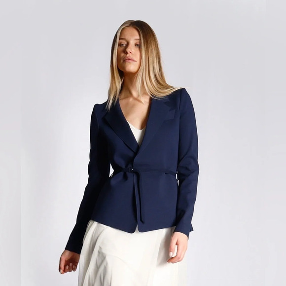 Marie Saint Pierre Jackets & Blazers - Marie Saint Pierre's Double Jersey Classic Anna Blazer in Deep Blue